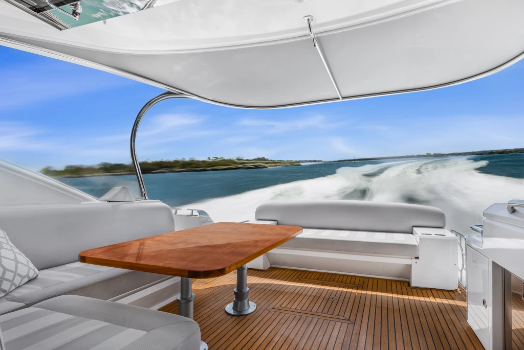 Yacht deck lounge area